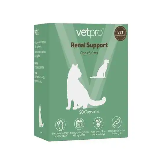 Vetpro Renal Support Supplement Capsules for Cats & Dogs 19285