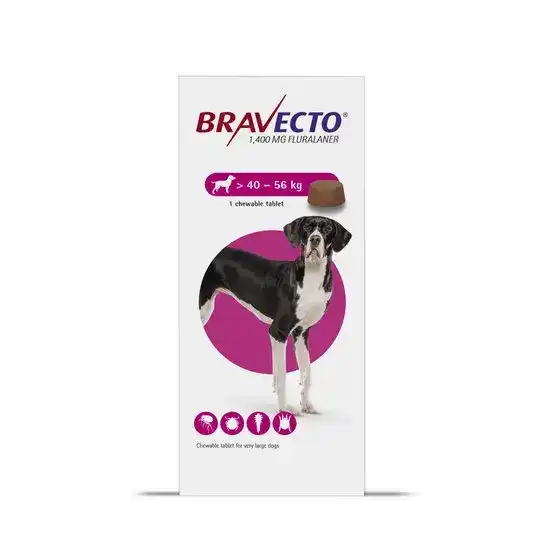 BRAVECTO Chewable Tablets for Extra Large Dogs 1400mg (40kg-56kg) 3976