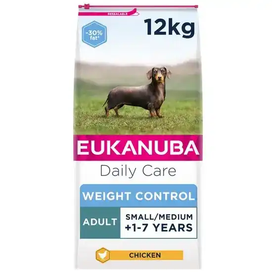 Eukanuba Daily Care Small & Medium Breed Adult Weight Control Dry Dog Food with Fresh Chicken 16340