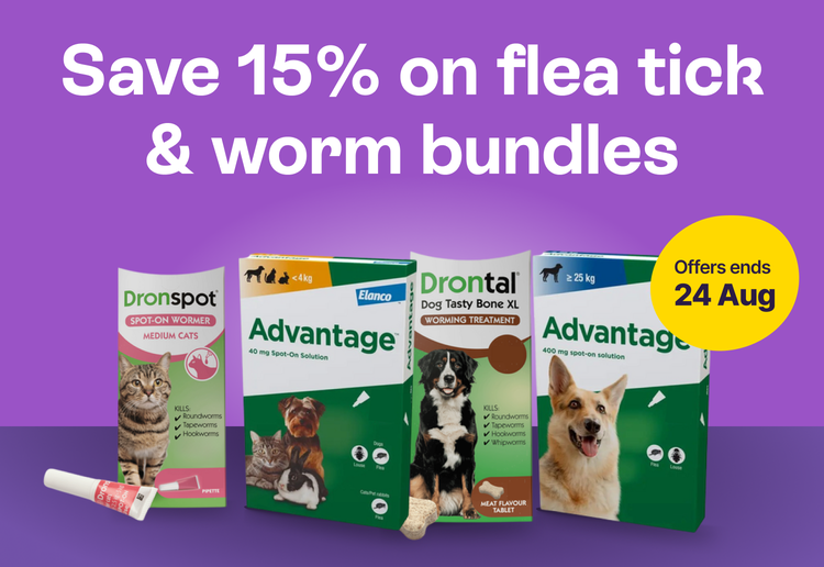 save 15% on flea tick worming