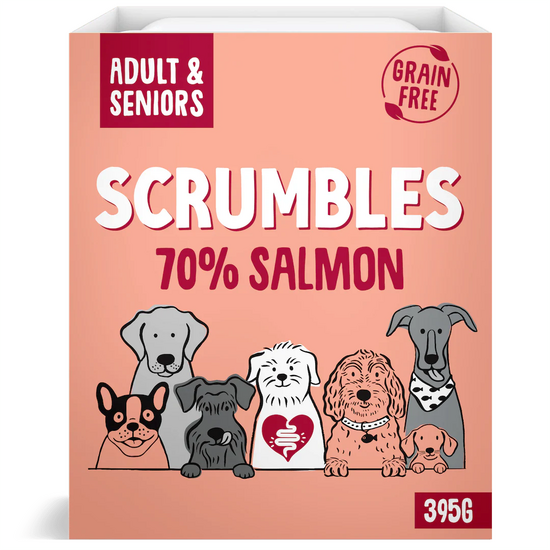 Scrumbles Grain Free Wet Dog Food with Salmon 7 x 395g Trays 17598