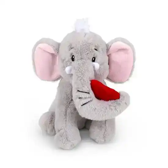 Petface Buddies Indi Elephant Plush with Heart Valentines Dog Toy 18389