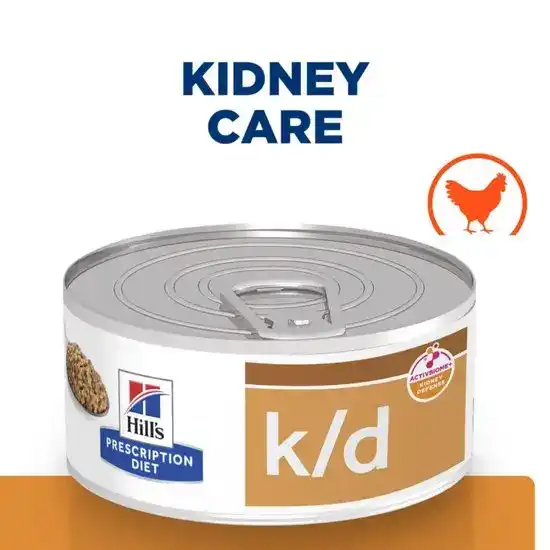 Hill's PRESCRIPTION DIET k/d Kidney Care Wet Cat Food with Chicken 156g Tins 16665