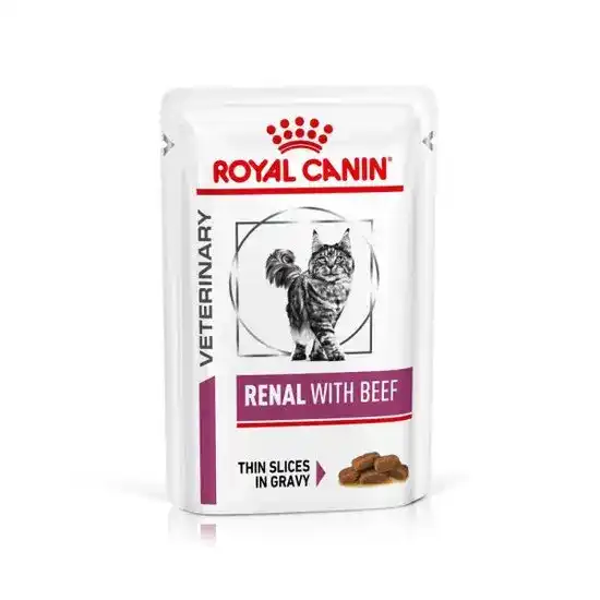 ROYAL CANIN Veterinary Health Nutrition Renal Wet Cat Food with Beef Thin Slices 15896