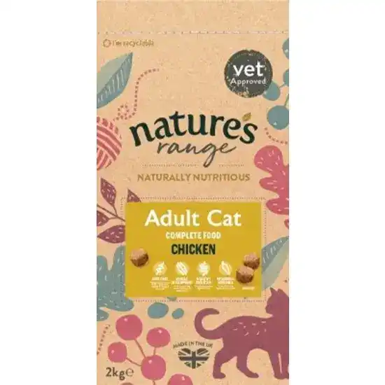 Nature's Range Adult Dry Cat Food with Chicken 2kg Bag 17204