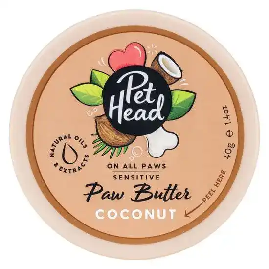 Pet Head On All Paws Sensitive Paw Butter for Dogs with Coconut 40g Tub 7777