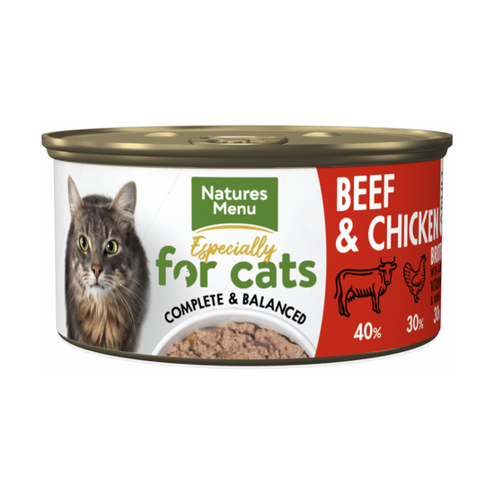 Natures Menu Especially for Cats Adult Wet Cat Food with Beef & Chicken 18 x 85g Tins 18157