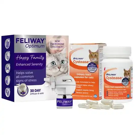 FELIWAY Calming & Urinary Tract Support Bundle for Cats: Optimum Diffuser Starte 19002