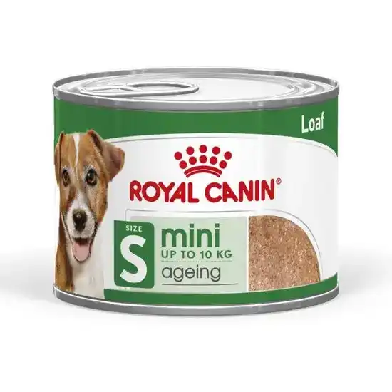 ROYAL CANIN Small Breed Mini Senior Ageing 8+ Wet Dog Food Loaf 12 x 195g Tins 17785