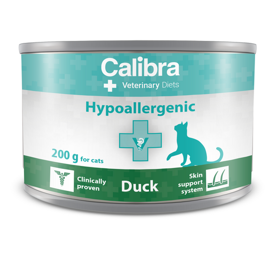 Calibra Veterinary Diets Hypoallergenic Wet Cat Food Duck 6 x 200g Tins 16868