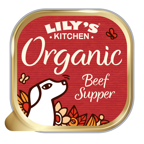 Lily's Kitchen Organic Adult Beef Supper Wet Dog Food 11 x 150g Alutrays 17673
