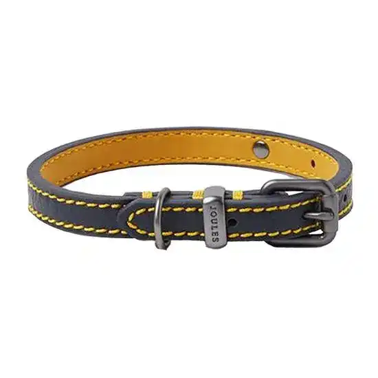 Joules Leather Dog Collar Navy 20093