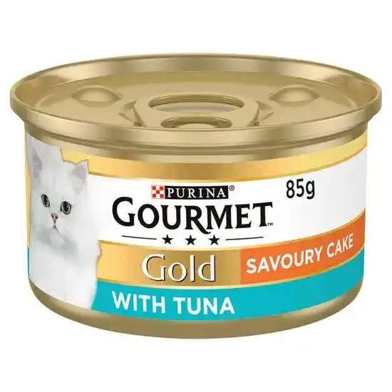 GOURMET Gold Savoury Cake Tuna Wet Cat Food 12 x 85g Tins 18343