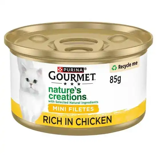 GOURMET Nature's Creations Chicken Wet Cat Food 12 x 85g Tins 18334