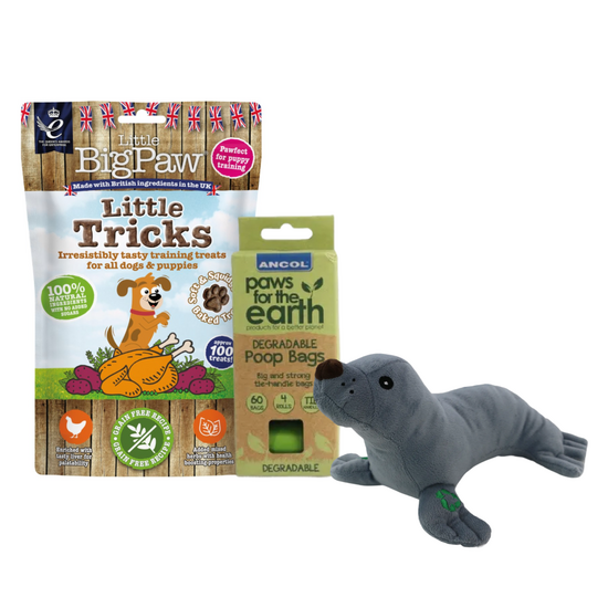 Dog & Puppy Essentials Bundle: Ancol Seal Toy