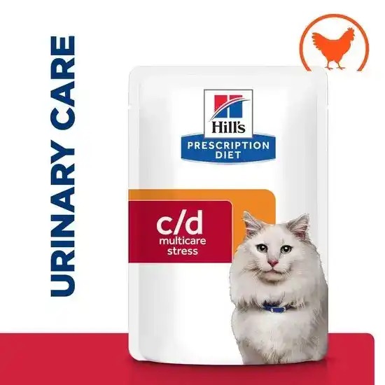 Hill's PRESCRIPTION DIET c/d Urinary Care Multicare Stress Wet Cat Food with Chunks in Gravy with Chicken 15957