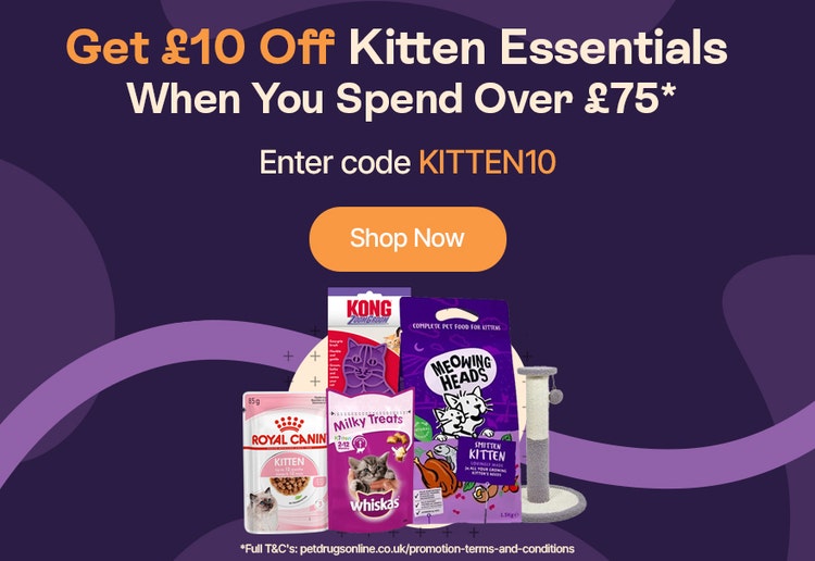 Spend Over £75, Get £10 Off Kitten Essentials*