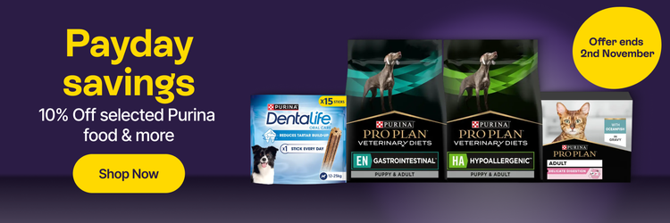 Payday savings - 10% Off selected Purina food & more