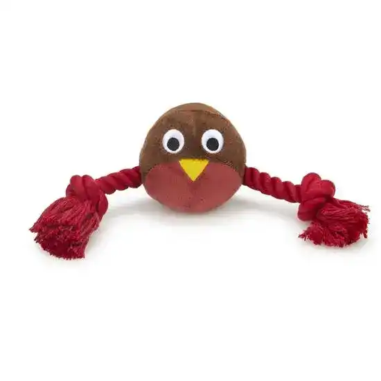 Petface Ryan Robin with Rope Plush Christmas Dog Toy 18384