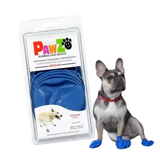 PawZ Disposable and Reusable Paw Protecting Rubber Boots for Medium Dogs 16126