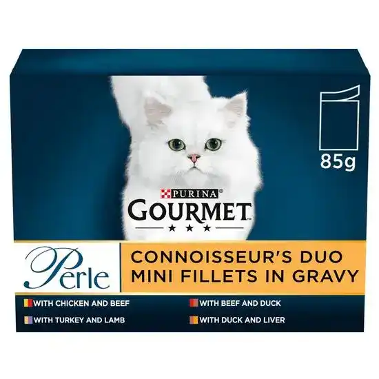GOURMET Perle Connoisseurs Duo in Gravy Wet Cat Food 48 x 85g Pouches 18330