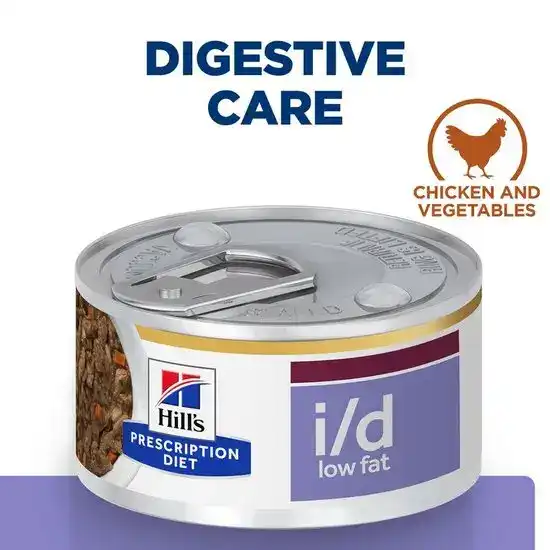 Hill's PRESCRIPTION DIET Mini i/d Digestive Care Low Fat Wet Dog Food Stew Flavoured with Chicken & Vegetables 24 x 156g Tins 15945
