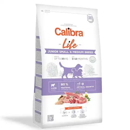 Calibra Dog Life Junior Small & Medium Breed Dry Dog Food with Lamb 15700