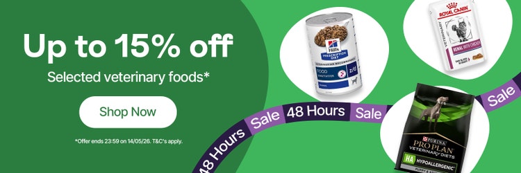 Up to 15% Off Selected veterinary foods*