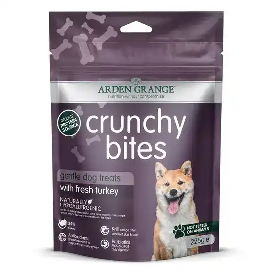 Arden Grange Crunchy Bites Gentle Dog Treats Fresh Turkey 1 x 225g 16881