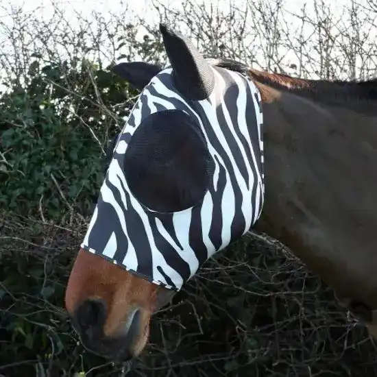 Hy Equestrian Lycra Zebra Print Fly Mask 20410