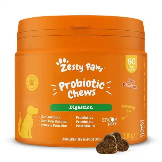 Zesty Paws Probiotic & Digestion Chews for Dogs Rich in Pumpkin 18044