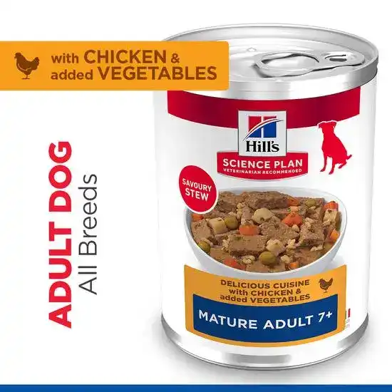 Hill's Science Plan Mature Adult Wet Dog Food Chicken & Vegetable Stew 12 x 363g 20261