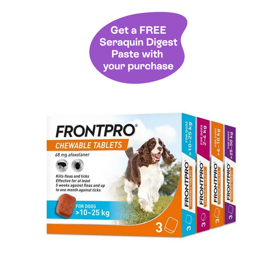 FRONTPRO Chewable Tablets Flea & Tick Treatment for Dogs 3 Tablets 18589