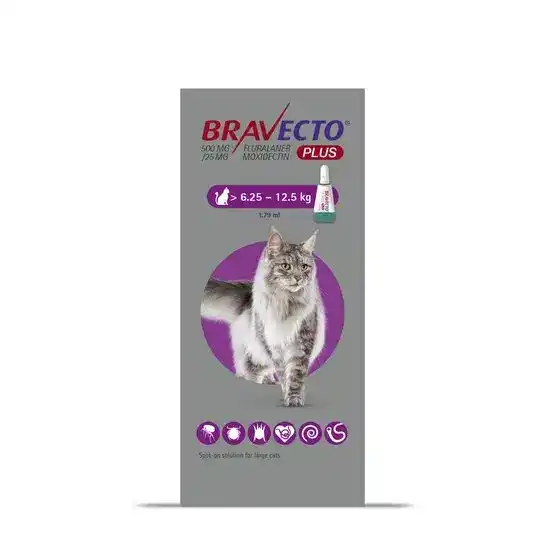 BRAVECTO PLUS Spot-On for Large Cats 500mg (6.25kg-12.5kg) 3215