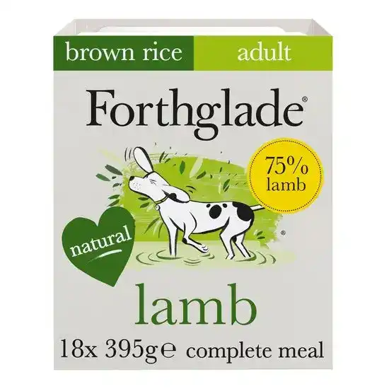 Forthglade Complete Adult Wet Dog Food Lamb with Brown Rice & Vegetables 18 x 395g Trays 17561