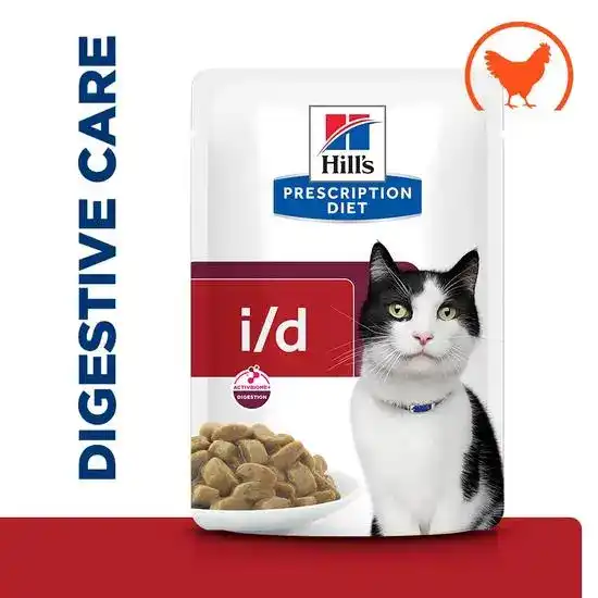 Hill's PRESCRIPTION DIET i/d Digestive Care Wet Cat Food with Chunks in Gravy with Chicken 85g Pouches 15885