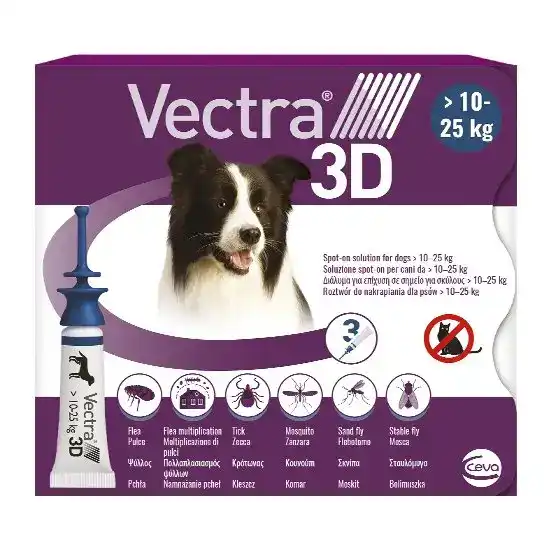 Vectra 3D Spot-On Flea and Tick Treatment for Medium Dogs (10kg-25kg) 9335