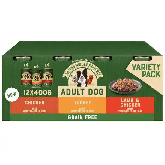 James Wellbeloved Grain Free Adult Wet Dog Food Variety Pack Turkey