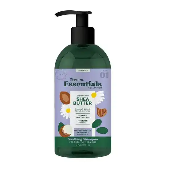 TropiClean Essentials Collection Shea Butter Soothing Shampoo for Dogs