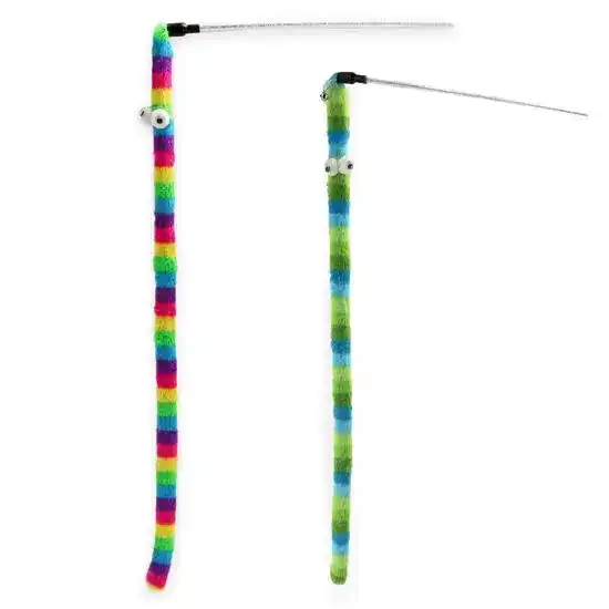Ancol Rainbow Wiggle Worm Cat Dangler Toy 19132