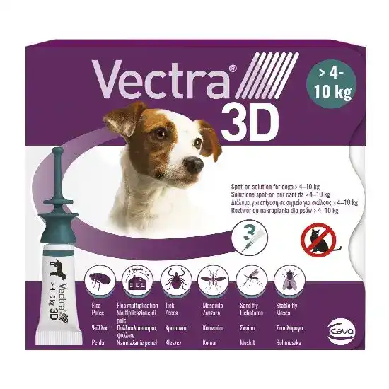 Vectra 3D Spot-On Flea and Tick Treatment for Small Dogs (4kg-10kg) 9331