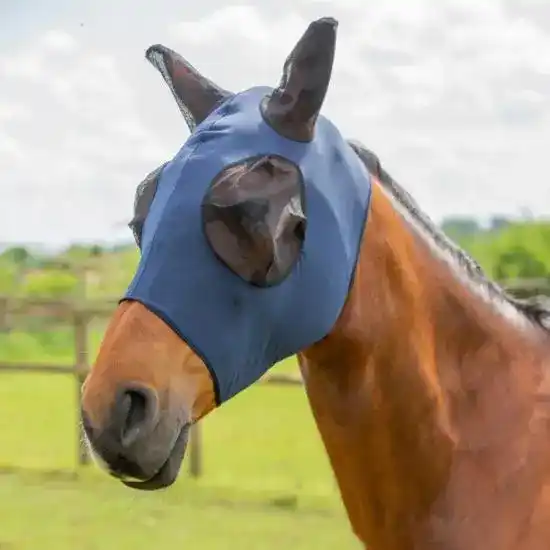 Hy Equestrian Lycra Flex Fly Mask Navy 20405