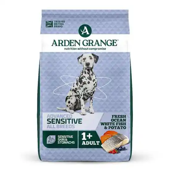 Arden Grange Grain Free Adult Sensitive Dry Dog Food White Ocean Fish & Potato 1727