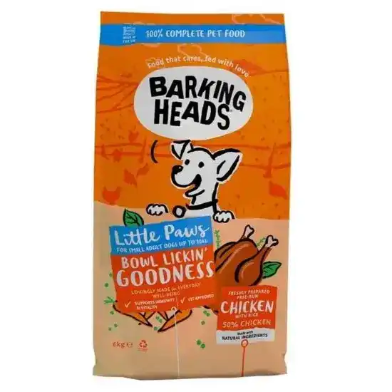 Barking Heads Little Paws Bowl Lickin' Goodness Small Breed Adult Dry Dog Food with Chicken 6kg 18084