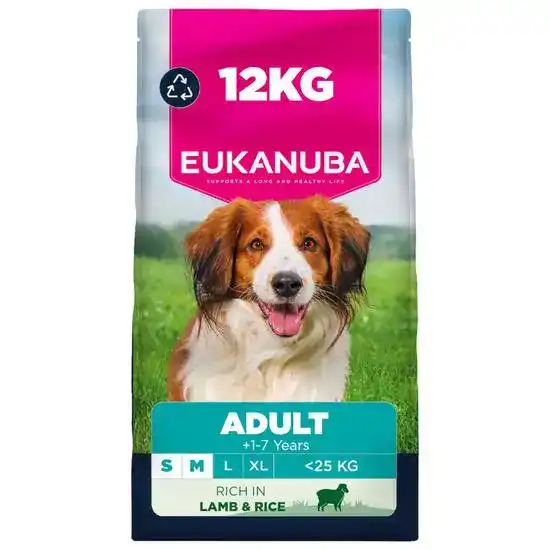 Eukanuba Small/Medium Dog Dry Food with Lamb and Rice 10282