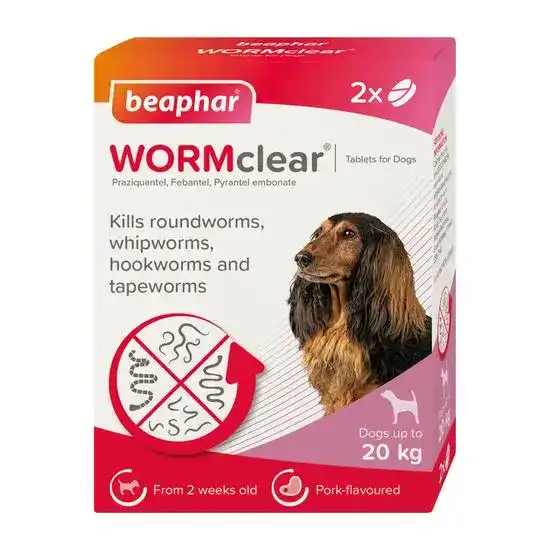 Beaphar WORMclear Worming Tablets for Small & Medium Dogs up to 20kg 15792