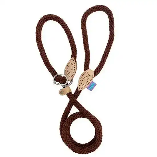 Hem & Boo Super Soft 1.5m Brown Slip Rope Dog Lead 17059