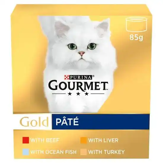GOURMET Gold Pate Recipes Wet Cat Food 48 x 85g Tins 18348