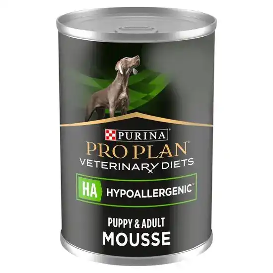 PURINA PRO PLAN VETERINARY DIETS Puppy & Adult HA Hypoallergenic Wet Dog Food Mousse 400g Cans 15660