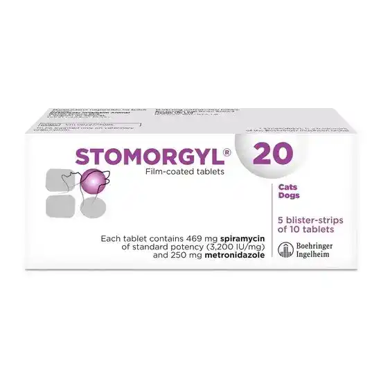 STOMORGYL 20 Film-Coated Tablets for Dogs and Cats 7666